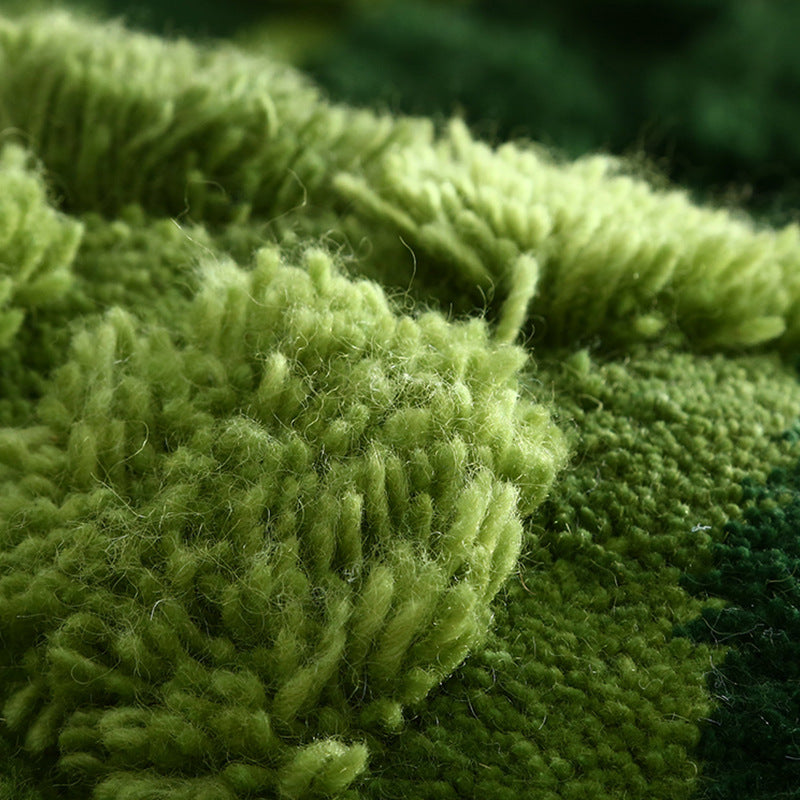 Forest Moss Hand-Tufted Green Abstract Area Rug | Sculptural Texture
