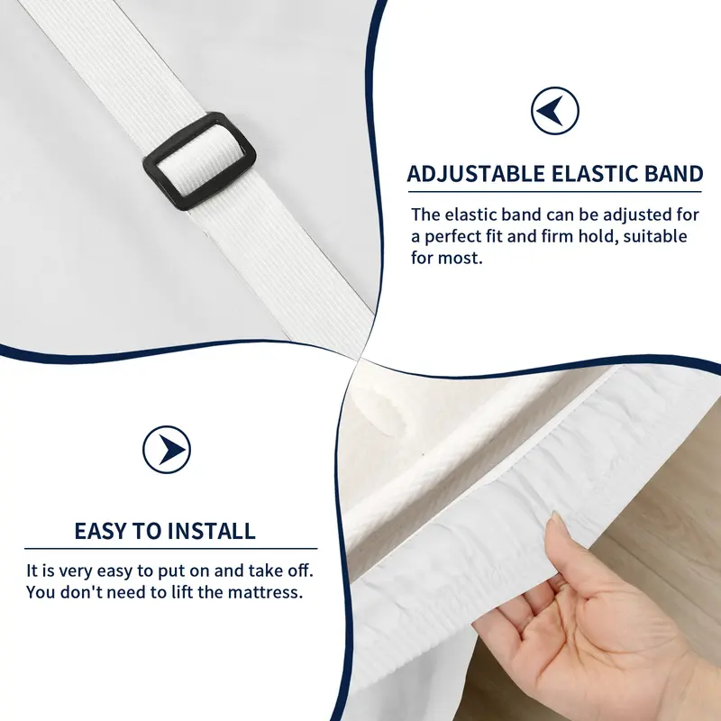 Easy-Going Ruffled Bed Skirt – Soft Washable Bed Decor with Adjustable Elastic Belt