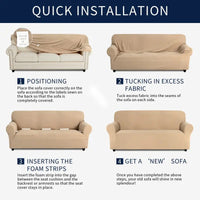 Sofa cover made of waterproof elastane material.