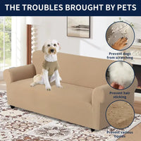 Sofa cover made of waterproof elastane material.