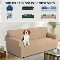 Sofa cover made of waterproof elastane material.