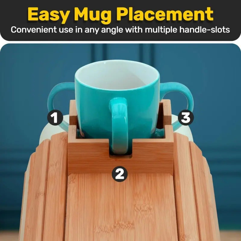 Bamboo Couch Cup Holder Tray