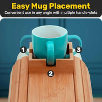Bamboo Couch Cup Holder Tray